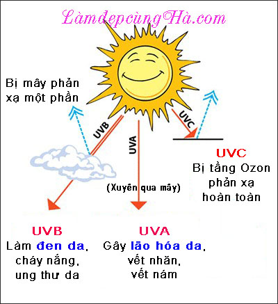 Các loại tia uva, uvb, uvc